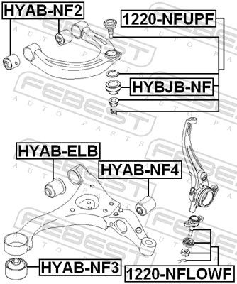 Нижній/верхній кульовий шарнір, Febest 1220-NFLOWF