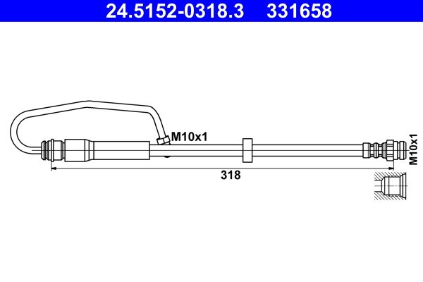 Гальмівний шланг, Ate 24.5152-0318.3