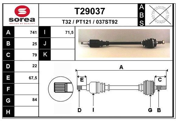 EAI hajtótengely T29037