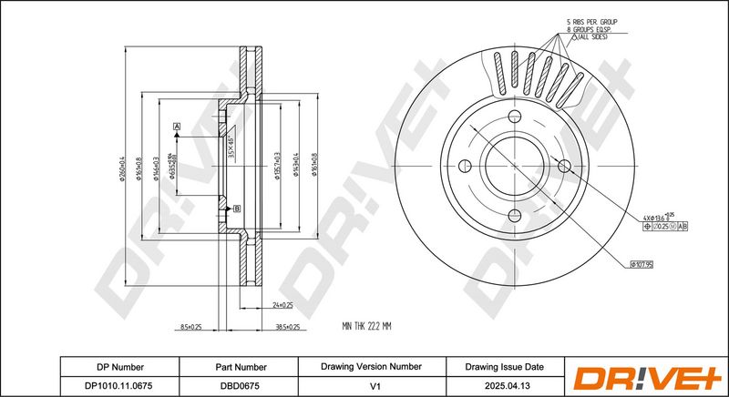 Disc frana DP1010.11.0675 Dr!ve+
