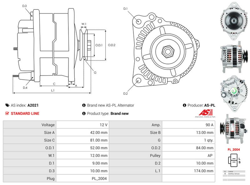 AS-PL A2021 Alternator