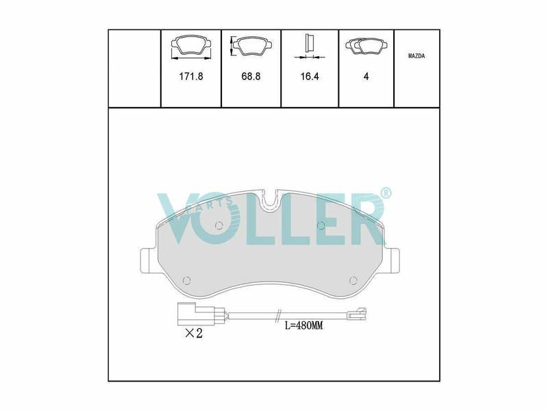 VOLLER PARTS VOL-BP1020 - Brake Pad Set, disc brake
