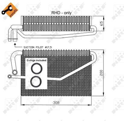 NRF 36118 Evaporator, air conditioning