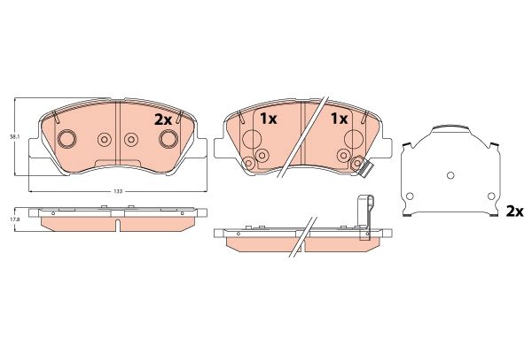 TRW GDB2310 - Brake Pad Set, disc brake