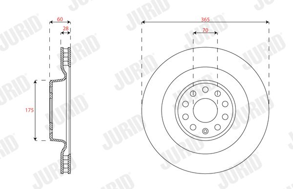 Гальмівний диск задній Tesla Model S, Model X Jurid 563657JC1