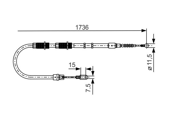 BOSCH 1 987 477 257 Cable Pull, parking brake