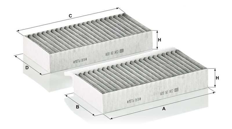 Filter, salongiõhk, MANN-FILTER CUK 26 028-2