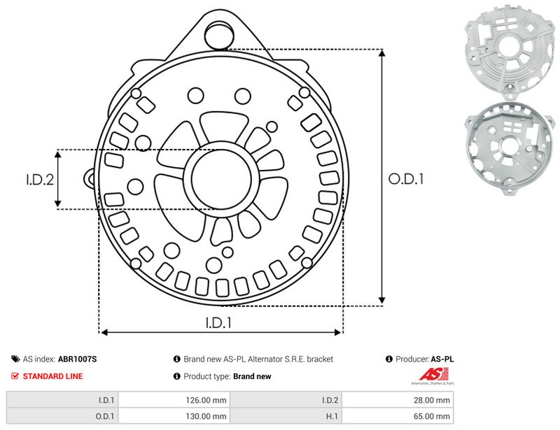 AS-PL ABR1007S Protective Cap, alternator