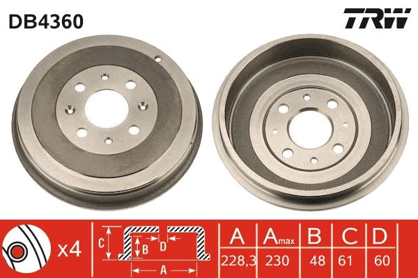 TRW fékdob DB4360