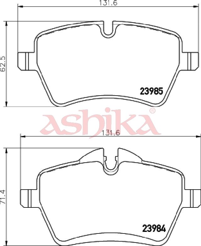 ASHIKA 50-00-0136 Brake Pad Set, disc brake