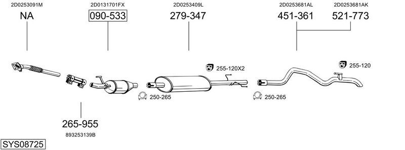 SISTEM DE ESAPAMENT BOSAL SYS08725