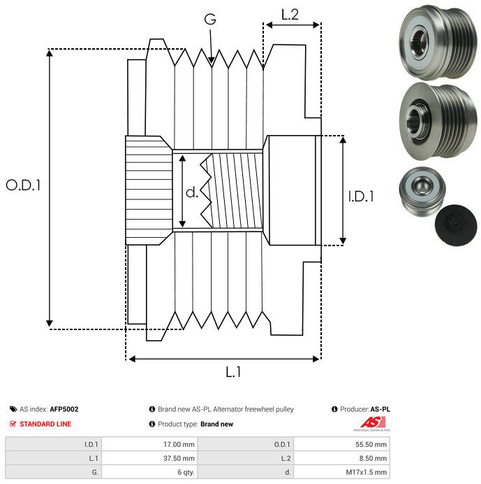 AS-PL AFP5002 Alternator Freewheel Clutch