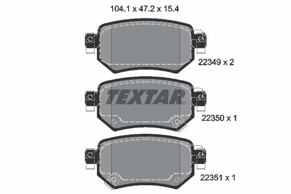 Комплект гальмівних накладок, дискове гальмо, Textar 2234901