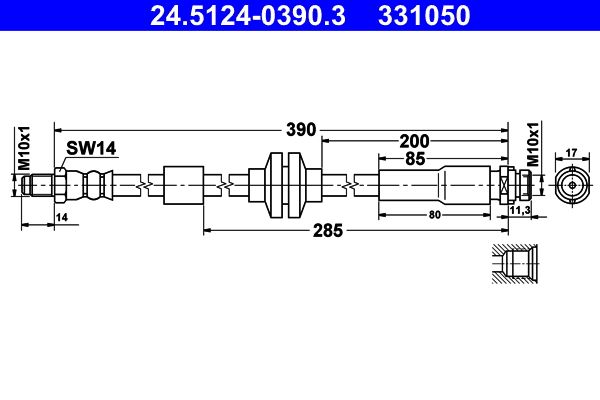 Furtun frana 24.5124-0390.3 ATE