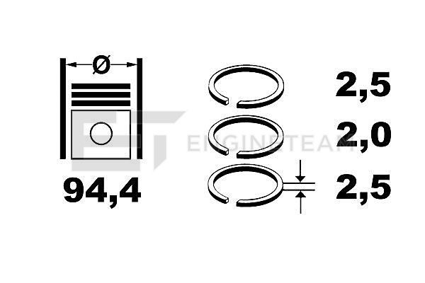 Product Image - Zuigerveerset - R1007100 - ET ENGINETEAM