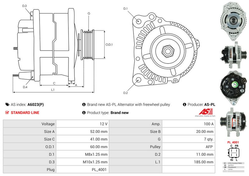 AS-PL A6023(P) Alternator