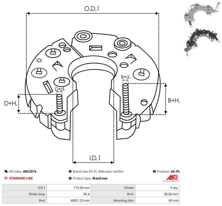 AS-PL ARC2016 Rectifier, alternator