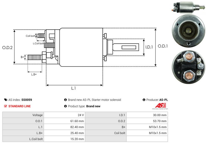 AS-PL SS0059 Solenoid Switch, starter