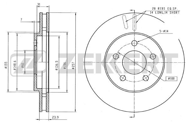 ZEKKERT BS-5220 Brake Disc