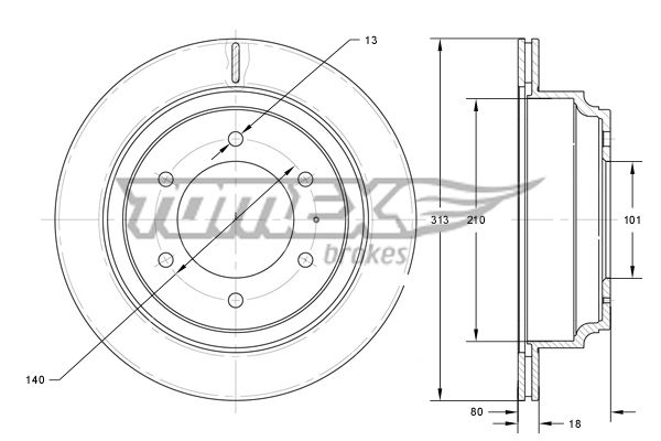 Гальмівний диск, Tomex TX73-70