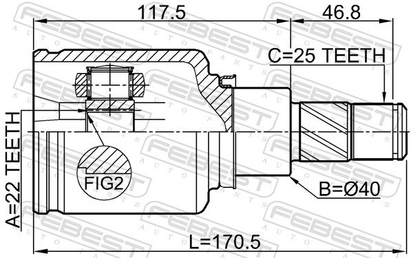 FEBEST 0211-F15LH Joint Kit, drive shaft