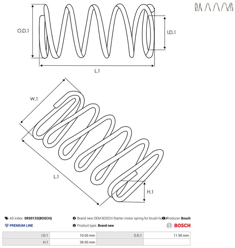 AS-PL SRS0133(BOSCH) Repair Kit, starter