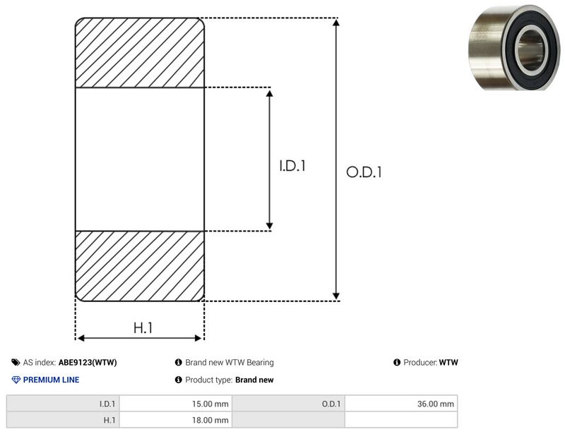 AS-PL ABE9123(WTW) Bearing