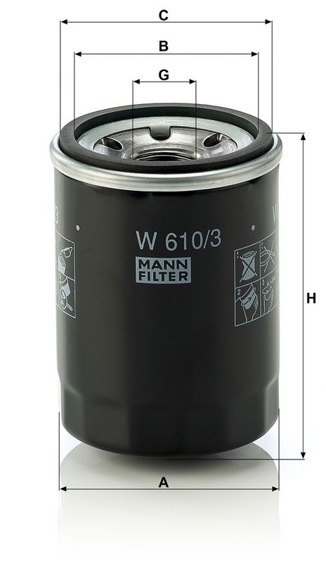 Õlifilter, MANN-FILTER W 610, 3