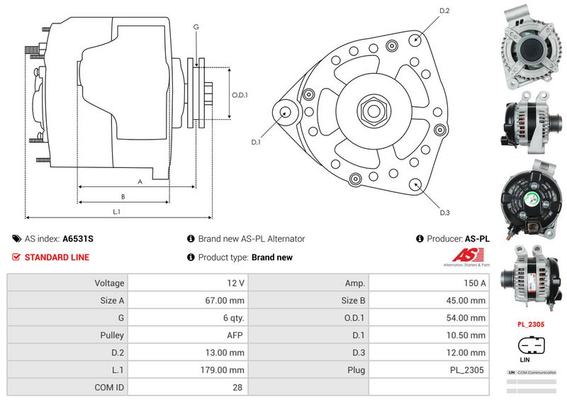 AS-PL A6531S Alternator
