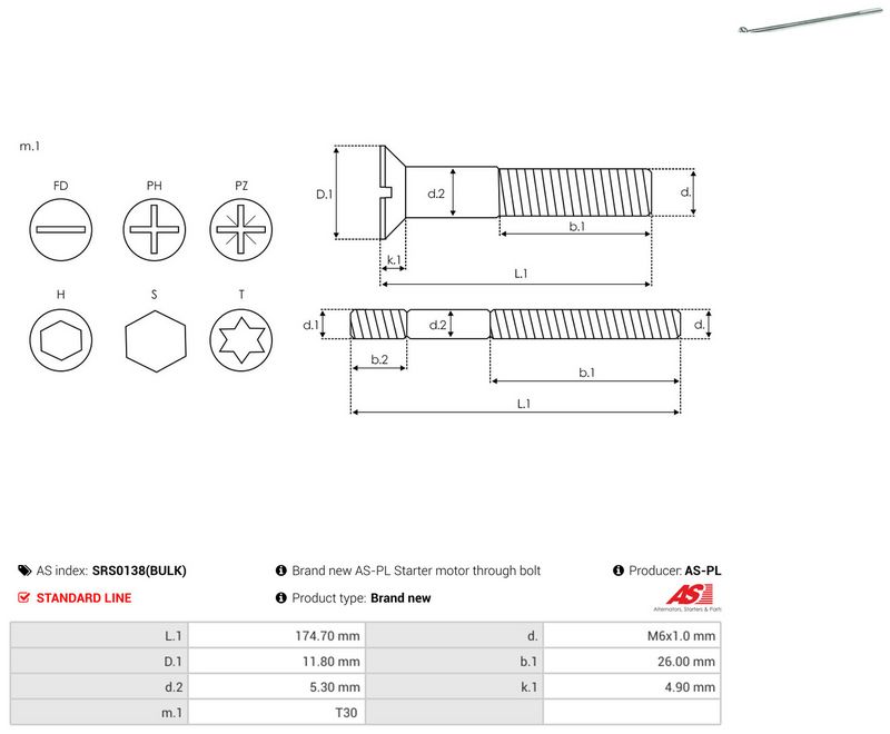 AS-PL SRS0138(BULK) Repair Set, alternator