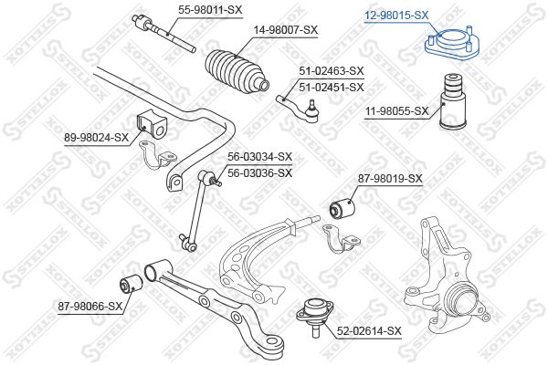 STELLOX 12-98015-SX Suspension Strut Support Mount