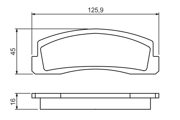 Комплект гальмівних накладок, дискове гальмо, Bosch 0986494462