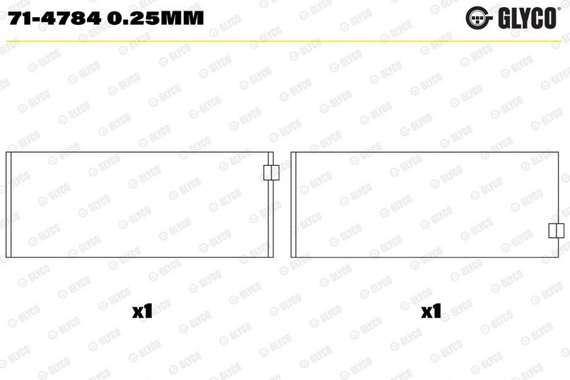 Cuzinet bielă GLYCO 71-4784 0.25mm