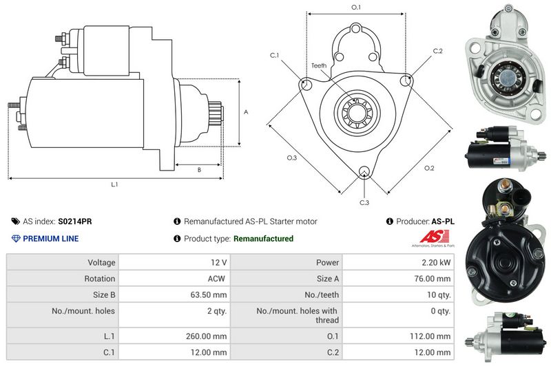 AS-PL S0214PR Starter
