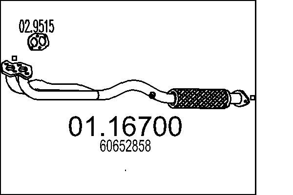 MTS kipufogócső 01.16700