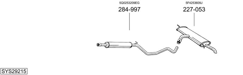 BOSAL kipufogórendszer SYS29215