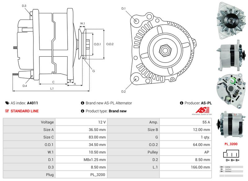 AS-PL A4011 Alternator