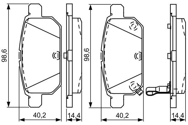 Комплект гальмівних накладок, дискове гальмо, Bosch 0986495301