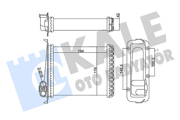 KALE VOLVO радиатор отопления 850/C70/S70/V70,XC70