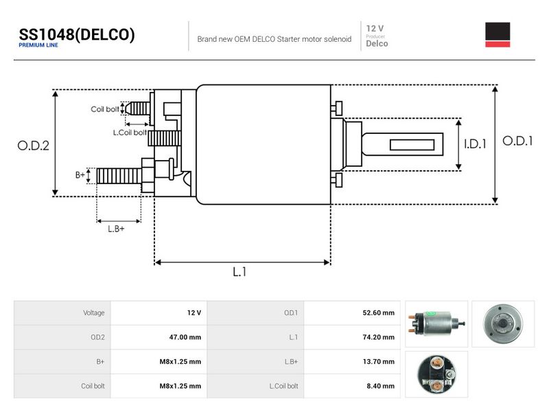 Magnetlülitus, starter, AS-PL SS1048(DELCO)