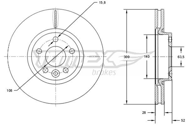 TOMEX Brakes féktárcsa TX 71-56