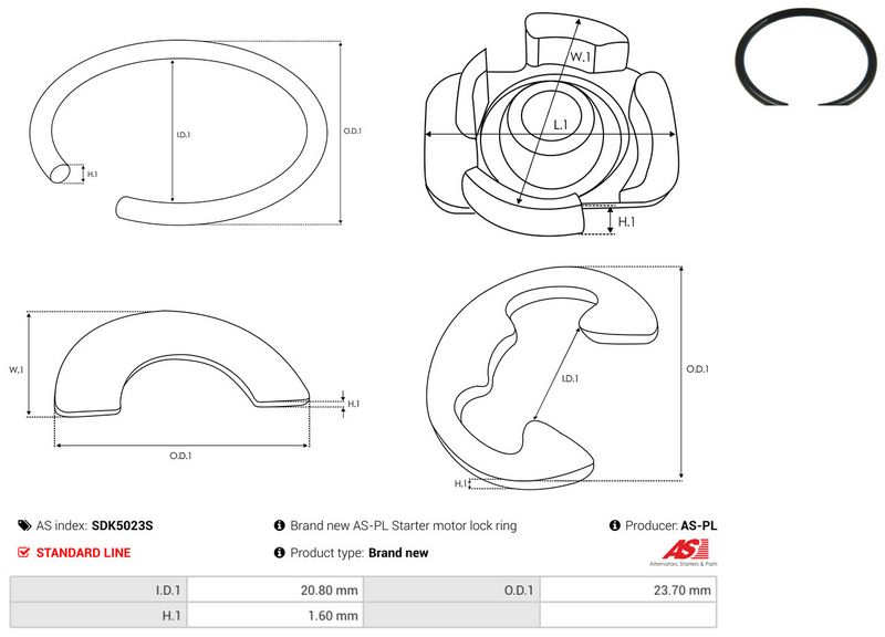 AS-PL SDK5023S Repair Kit, starter