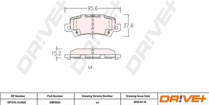 Set placute frana,frana disc DP1010.10.0024 Dr!ve+