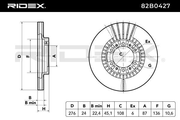 спирачен диск RIDEX