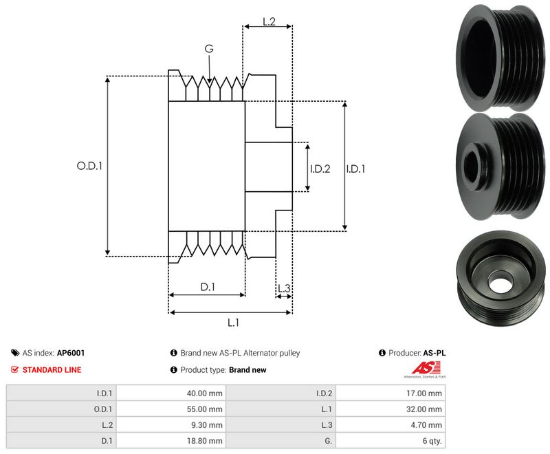 Rihmaratas, generaator, AS-PL AP6001