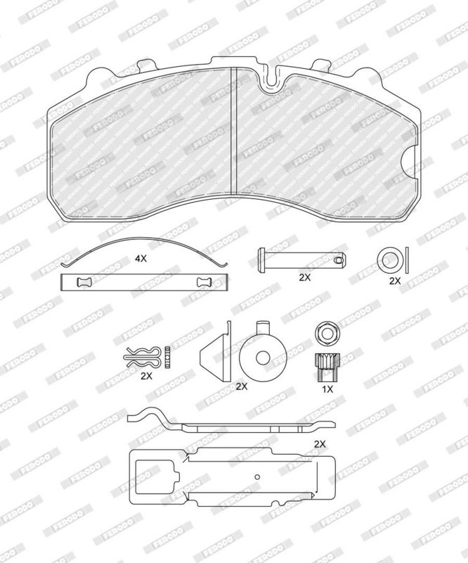 Sada brzdových destiček, kotoučová brzda FCV1373BFE