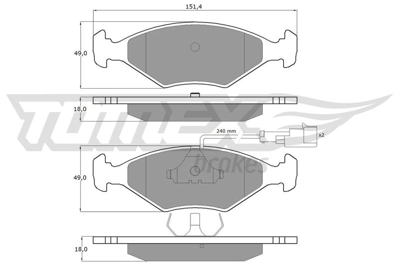 TOMEX Brakes TX 10-791 Комплект гальмівних накладок, дискове гальмо