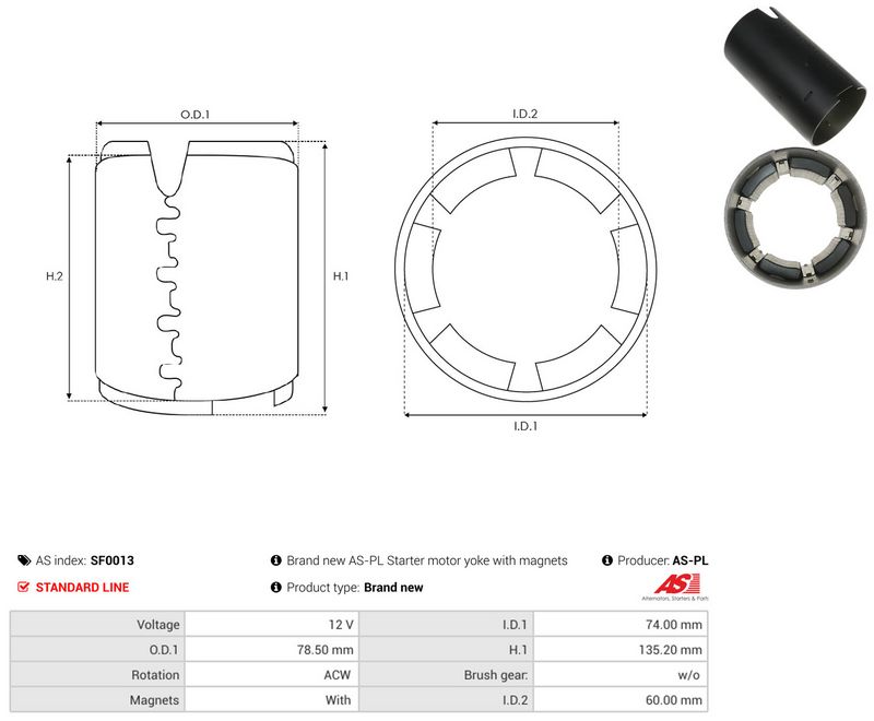 AS-PL SF0013 Field Winding, starter