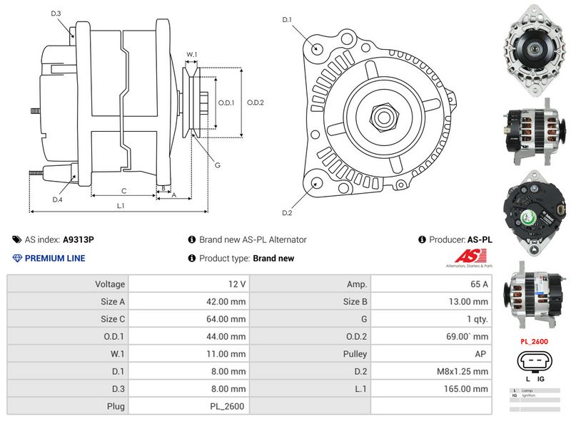 AS-PL A9313P Alternator