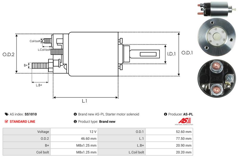 Magnetlülitus, starter, AS-PL SS1010
